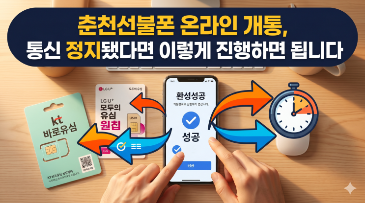  춘천선불폰 온라인 개통, 통신 정지됐다면 이렇게 진행하면 됩니다