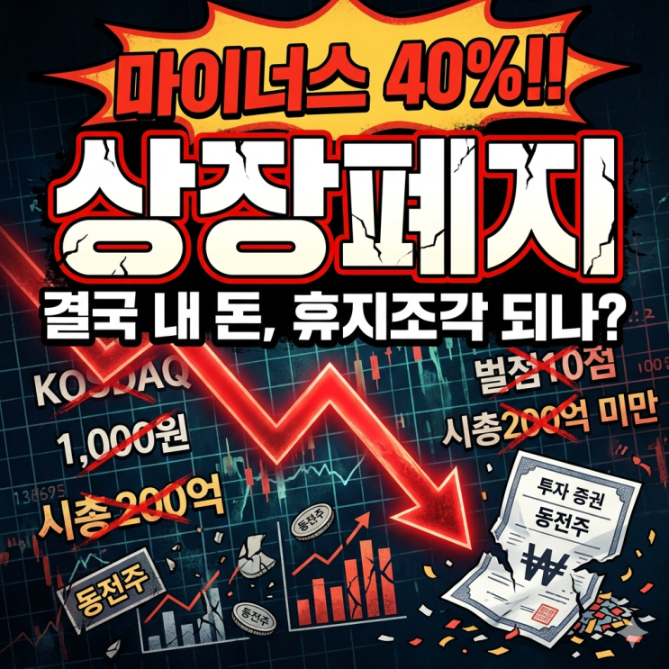  [7월 상장폐지 요건 강화] 마이너스 40% 동전주 물린 직장인의 계좌 점검 후기