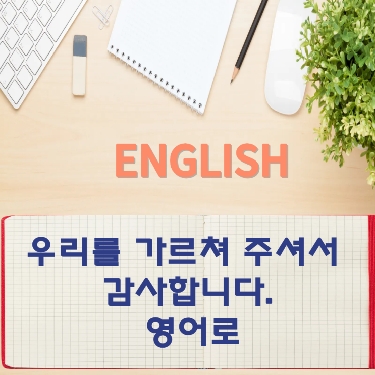  오늘의 영어회화 스터디 우리를 가르쳐 주셔서 감사합니다.  영어로