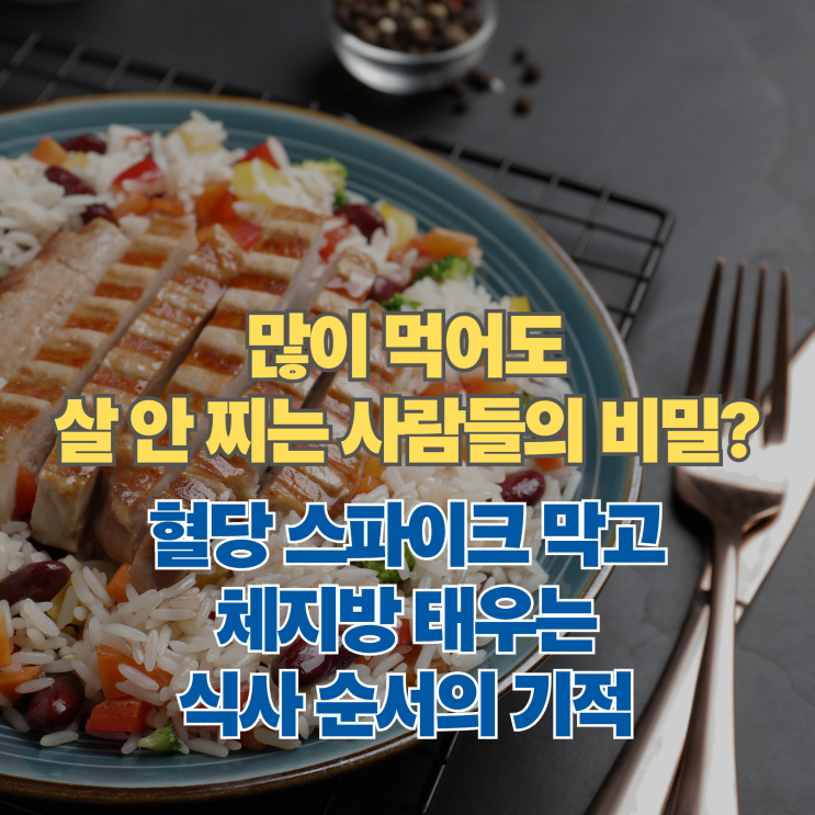  "굶지 않고 살 빼는 비밀?" 혈당 스파이크 막는 식사 순서와 다이어트 효과