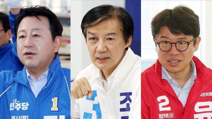 경기 평택을 재선거 여론조사. 김용남·유의동·조국 후보 초접전. 양자 대결 지지율 & 유의동....