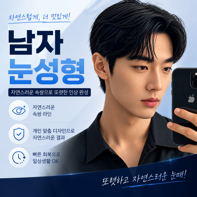 남자 무쌍 눈매교정 비용은? 회복기간·가격 총정리