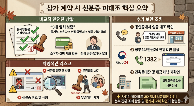  상가 계약 신분증 사진 실물 대조 못했을 때 꼭 체크할 안전성 기준