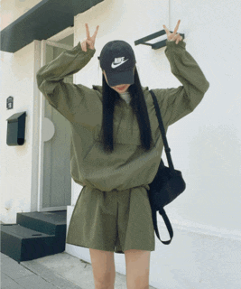  후디 반집업 아노락 세트 - 간절기 트레이닝복 권장