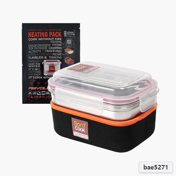  바로쿡 발열도시락 850ml 비화식 용기 50g 80g 발열팩 포함