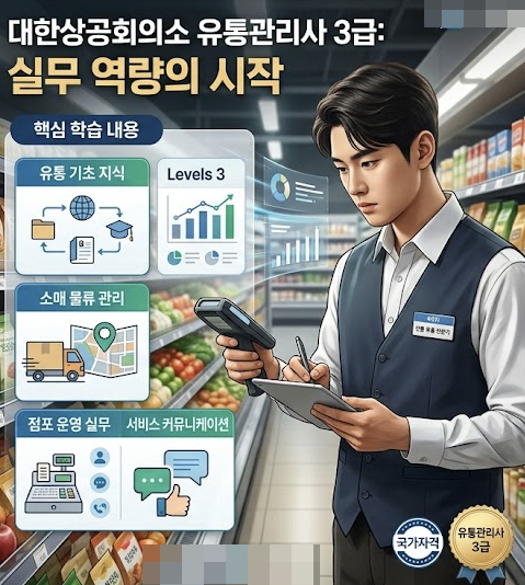  대한상공회의소 국가자격 유통관리사 3급 자격증 소개