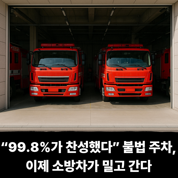  “99.8%가 찬성했다” 불법 주차, 이제 소방차가 밀고 간다