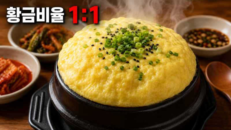 "물만 많이 넣으면 되는 줄 알았는데.." 식당 폭탄계란찜 황금비율 1:1, 부풀어 오르는 진짜 이....