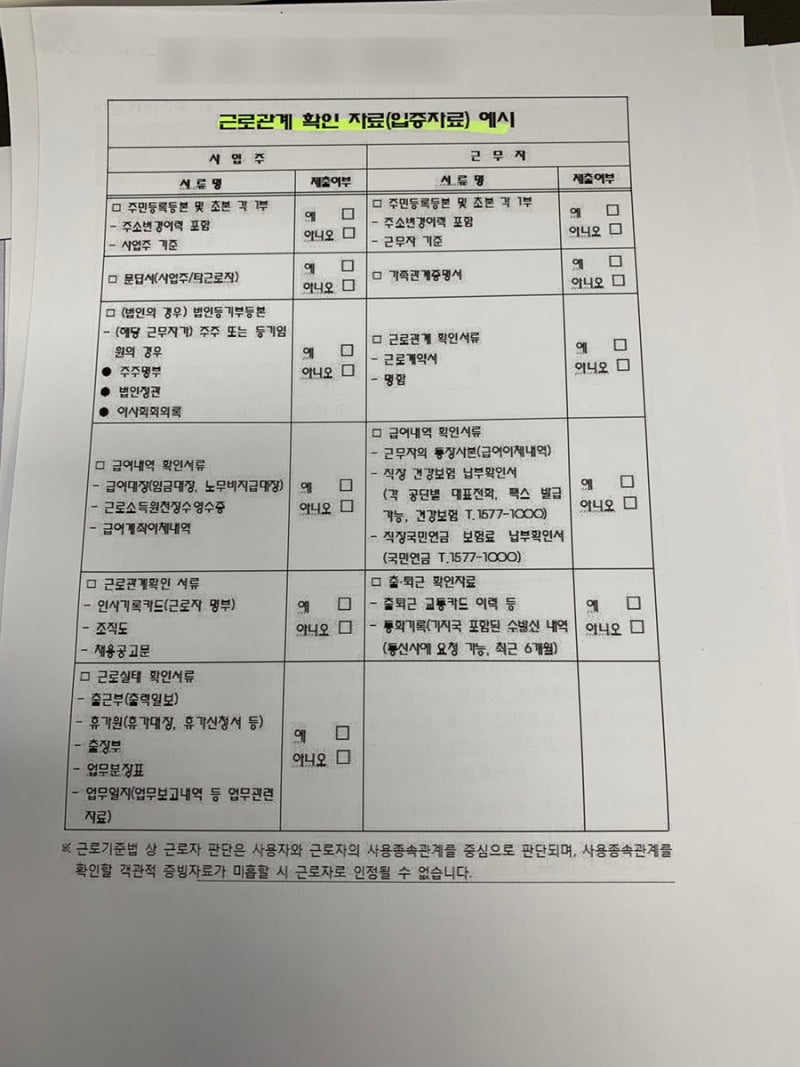 부모님 회사 근로자성 입증 고용보험 가입 후기