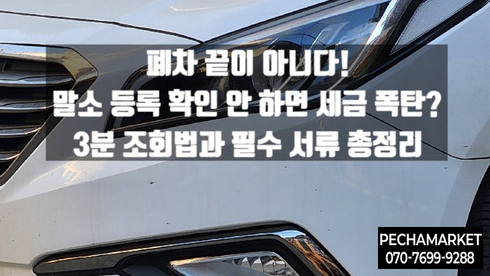  폐차 끝이 아니다! 말소 등록 확인 안 하면 세금 폭탄? 3분 조회법과 필수 서류 총정리