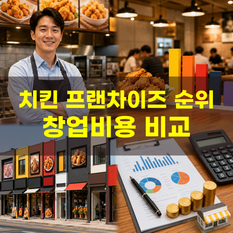  치킨 브랜드 순위 21~40, 정보공개서 창업비용 비교(2026년)