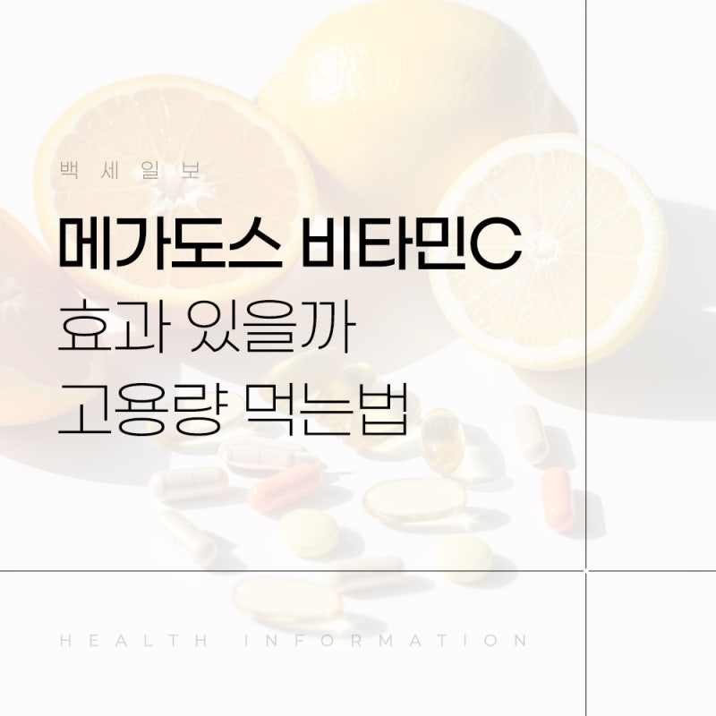 메가도스 비타민C 효과 있을까 고용량 비타민C 먹는법