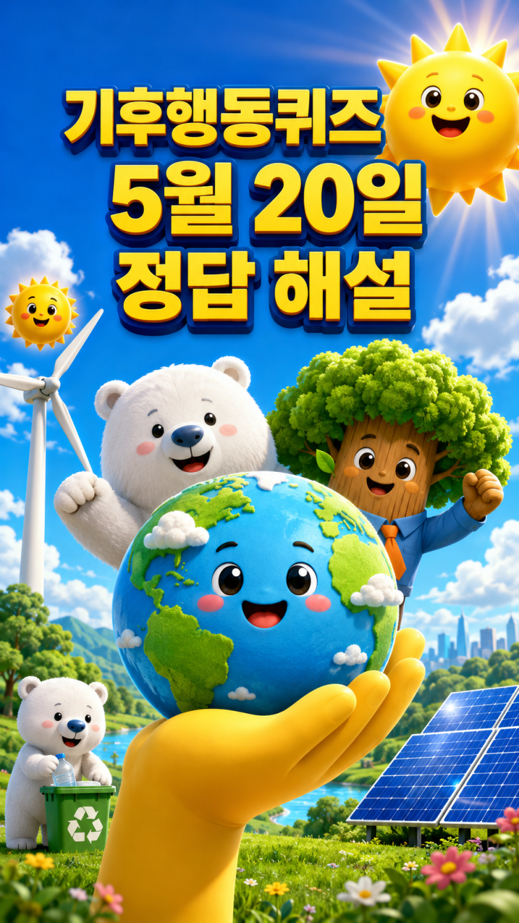  기후행동퀴즈 5월 20일 정답 공개, 오늘 문제 해설·지자체 탄소중립 선언