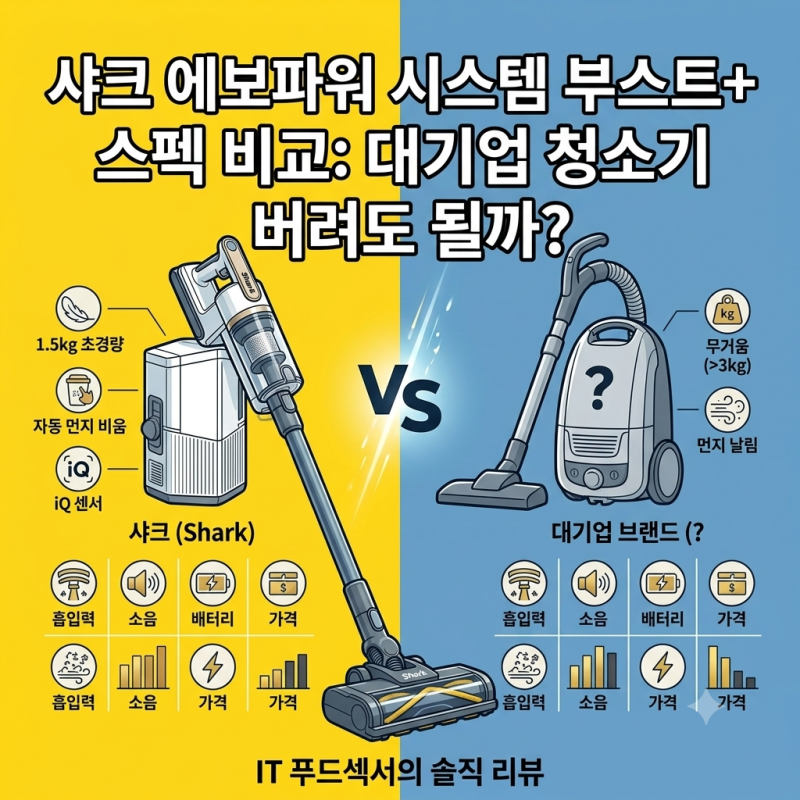 샤크 에보파워 시스템 부스트+ 스펙 비교, 대기업 청소기 버려도 될까?