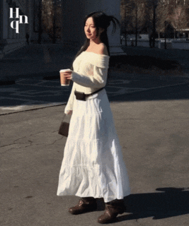  메빈 밴딩 프릴 캉캉 플레어 롱 스커트 - 여리한 실루엣의 데일리 아이템