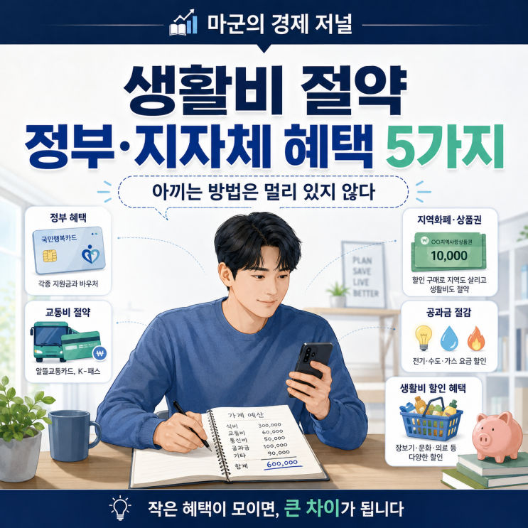  생활비 절약 정부·지자체 혜택 5가지, 아끼는 방법은 멀리 있지 않다
