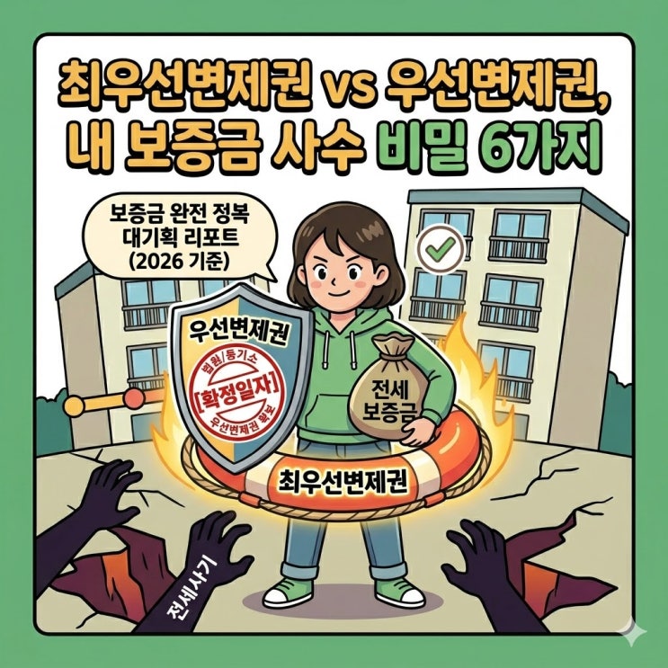  [2026년 최신] 최우선변제권 우선변제권 차이 완벽 정리 및 전세 보증금 지키는 법