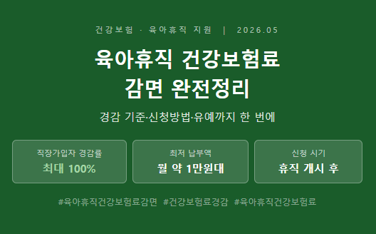 2026 육아휴직 건강보험료 감면 완전정리 경감 기준·신청방법·유예까지 한 번에