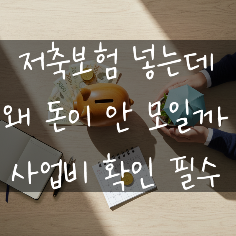 저축보험 넣는데 왜 돈이 안 모일까? 사업비 확인 필수