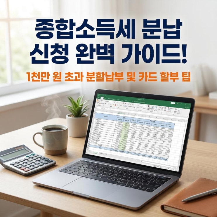  종합소득세 분납 신청 완벽 가이드! 1천만 원 초과 분할납부 및 카드 할부 팁