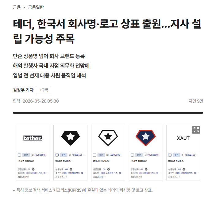  테더가 한국에 상표를 출원한 이유는? 스테이블코인 시장 변화 정리