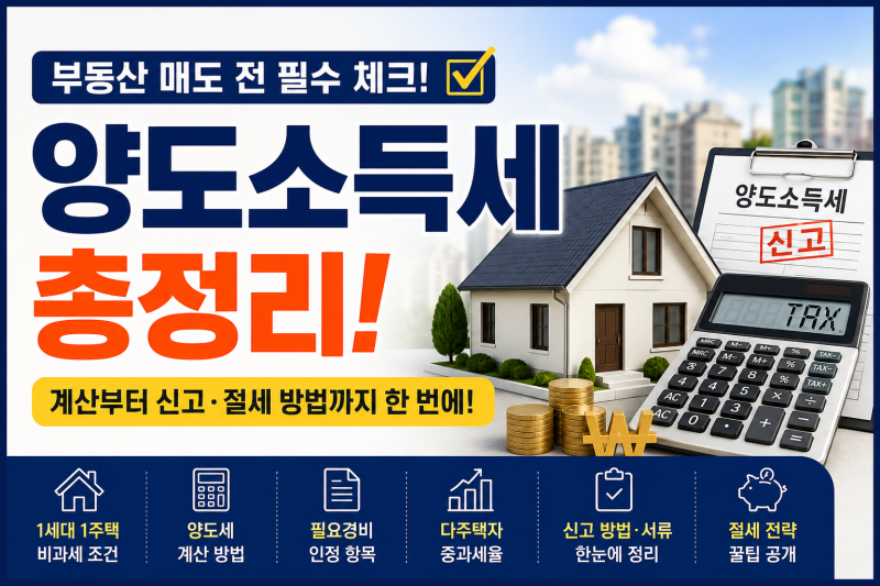 부동산 양도소득세｜계산부터 신고 절세 방법까지 한 번에 끝내기