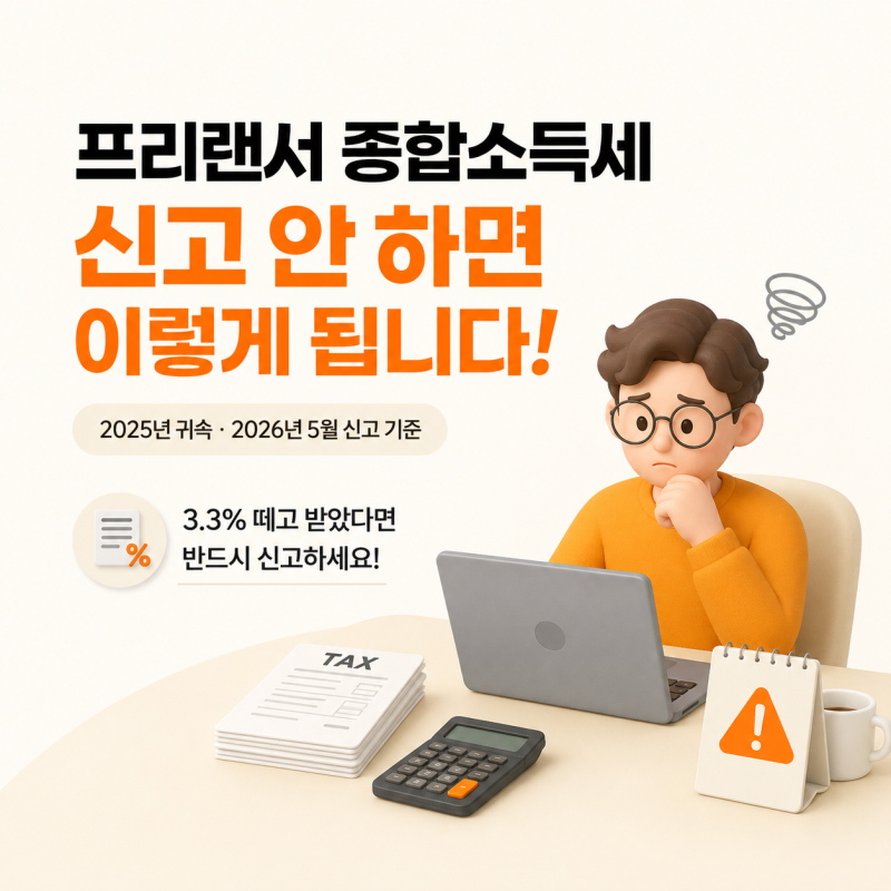 3.3% 떼고 받는 프리랜서, 종합소득세 신고 의무 있을까? 5가지 현실 불이익
