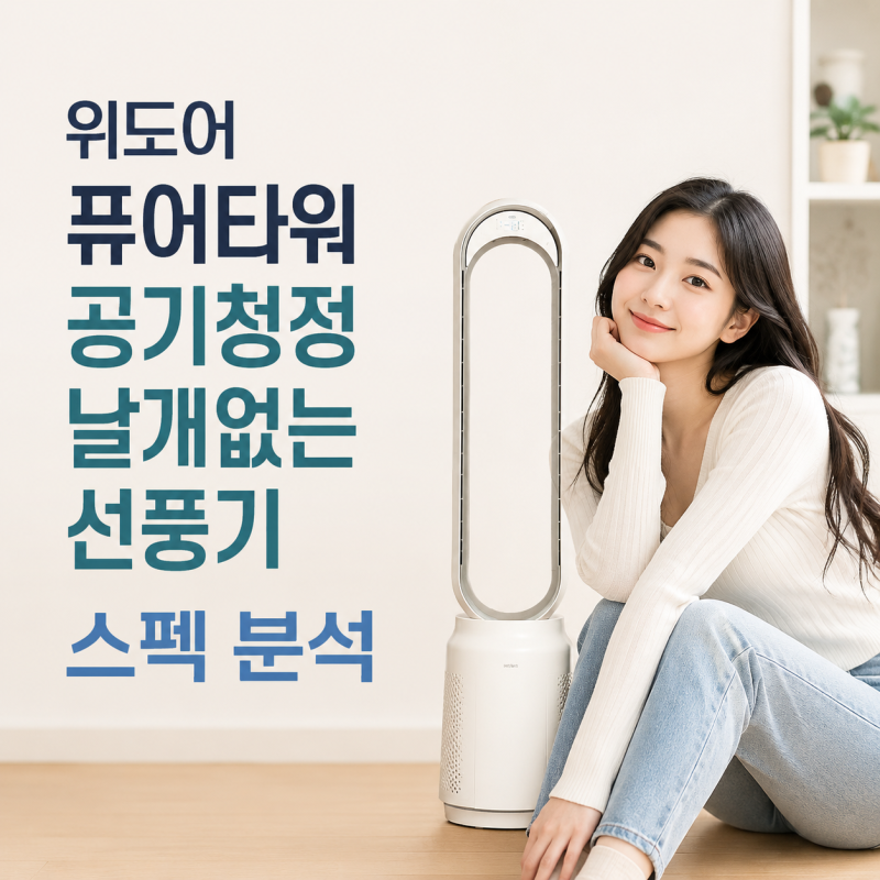 위도어 퓨어타워 공기청정 날개없는 선풍기 스펙 분석