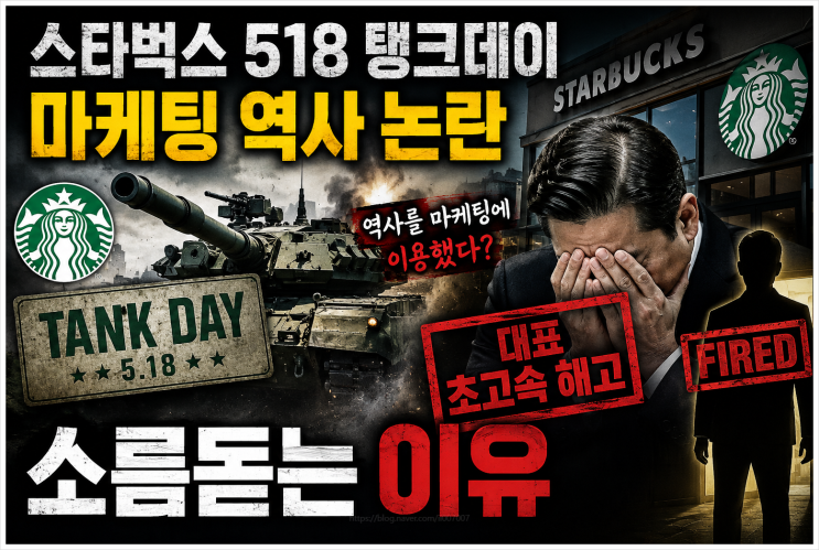  스타벅스 518 탱크데이 마케팅 역사 논란 대표 초고속 해고된 소름돋는 이유