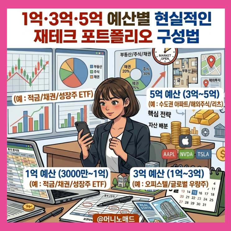  1억, 3억, 5억 예산별 현실적인 재테크 포트폴리오 구성법