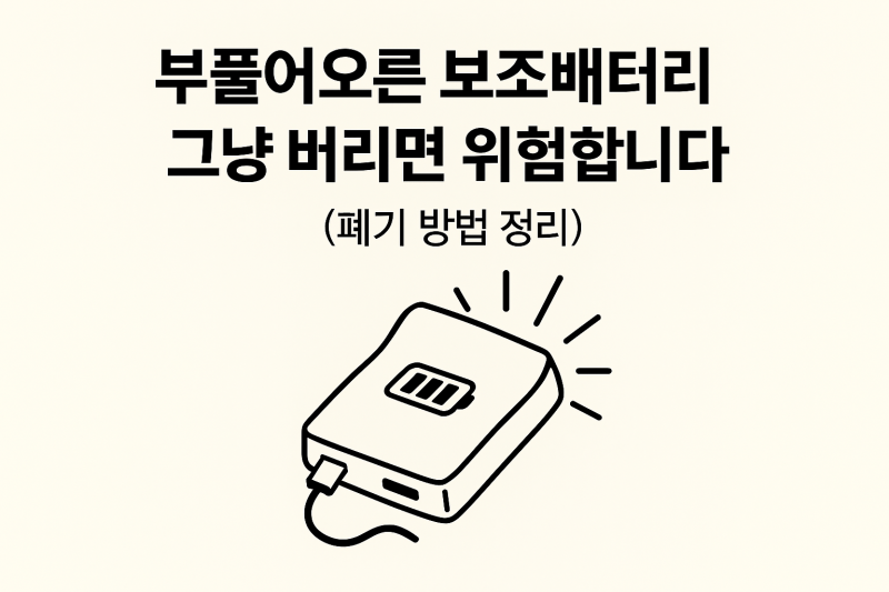 부풀어오른 보조배터리, 그냥 버리면 위험합니다 (폐기 방법 정리)