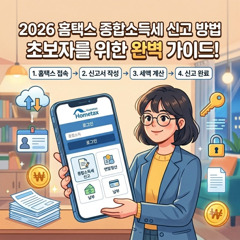 [2026 종소세] 2026년 국세청 홈택스 종합소득세 신고 방법 완벽 가이드: 대상자, 일정, 모두채....