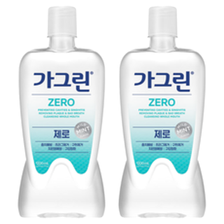  가그린 제로 구강청결제 1.2L 2개 - 알코올 없이 깔끔한 구강 케어