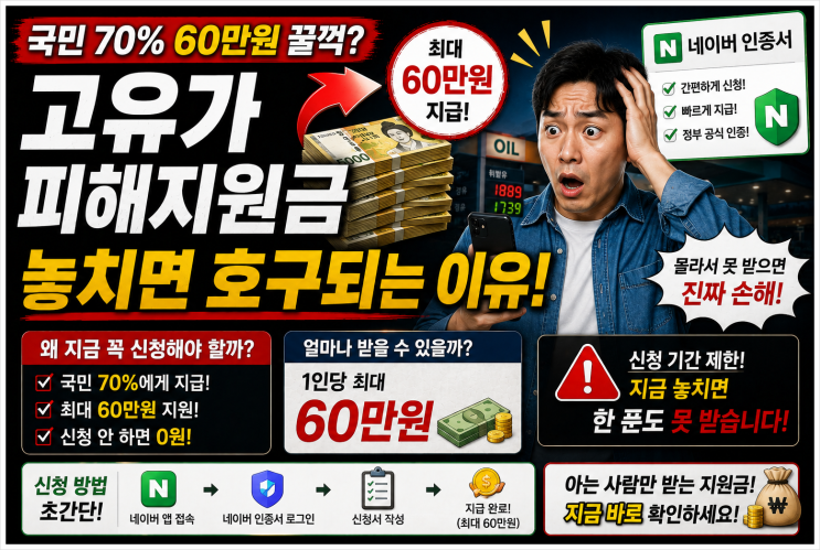  국민 70% 60만원 꿀꺽? 고유가 피해지원금 놓치면 호구되는 이유 (네이버인증서)