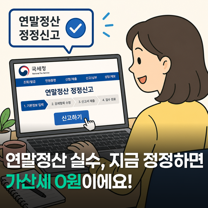 "실수해도 괜찮아" 연말정산 정정신고로 가산세 피할 수 있어요