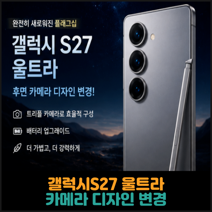  갤럭시S27 울트라, 카메라 디자인 변경