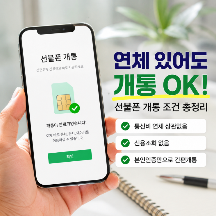  통신비 미납 있어도 상관없나요? 선불폰 개통 조건 알아보기