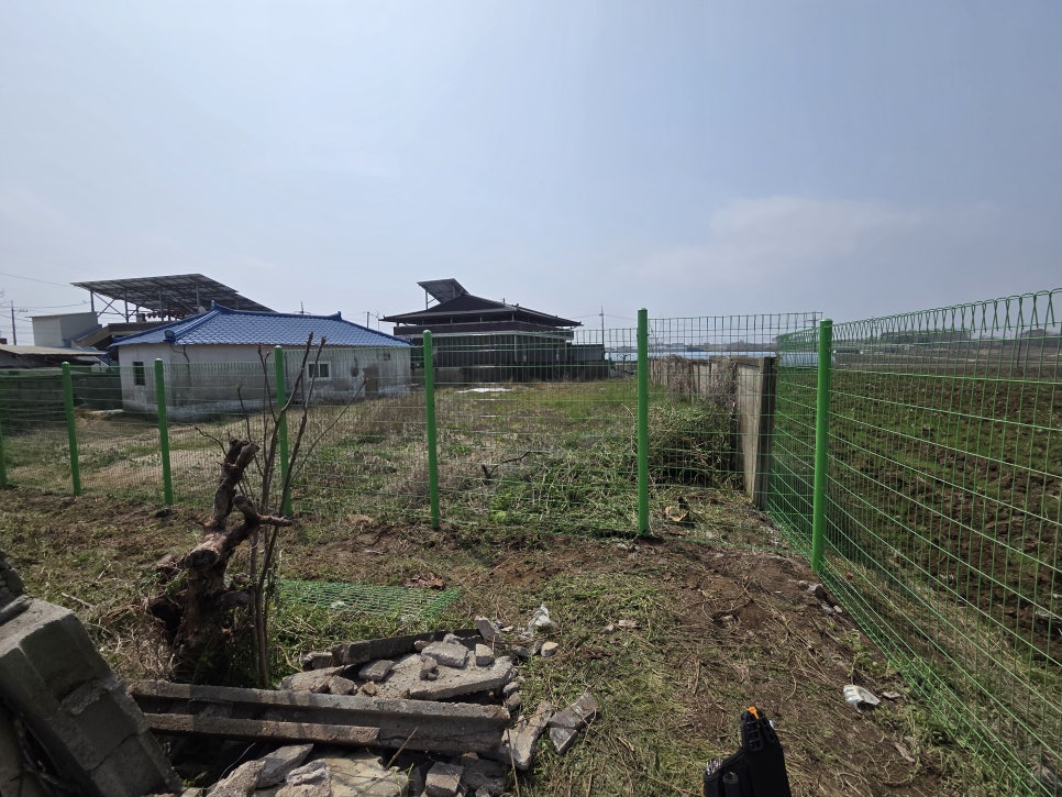 충남 논산휀스 단독주택 마당 경계 야생동물 방지 메쉬휀스 설치