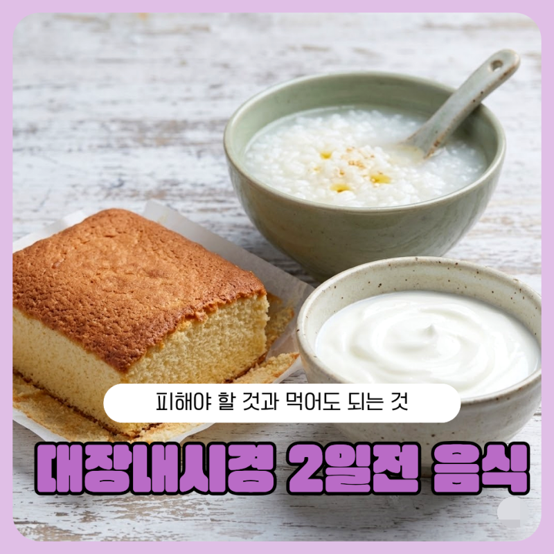 "이것도 안 된다고?" 대장내시경 이틀전 음식 피해야 할 것과 먹어도 되는 것 핵심 요약