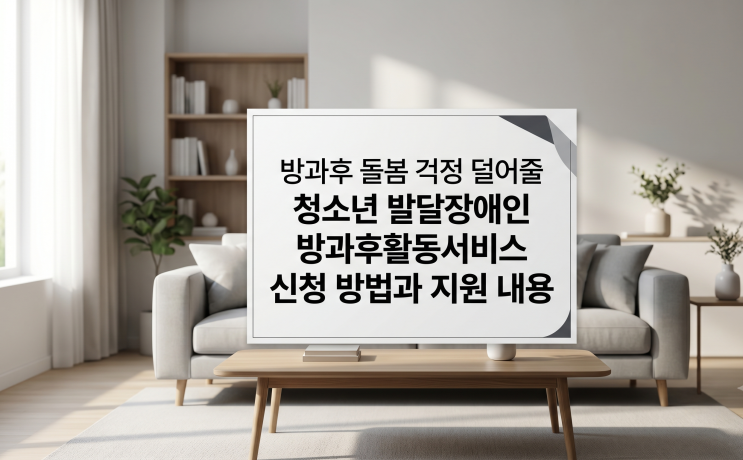  방과후 돌봄 걱정 덜어줄 청소년 발달장애인 방과후활동서비스 신청 방법 지원내용