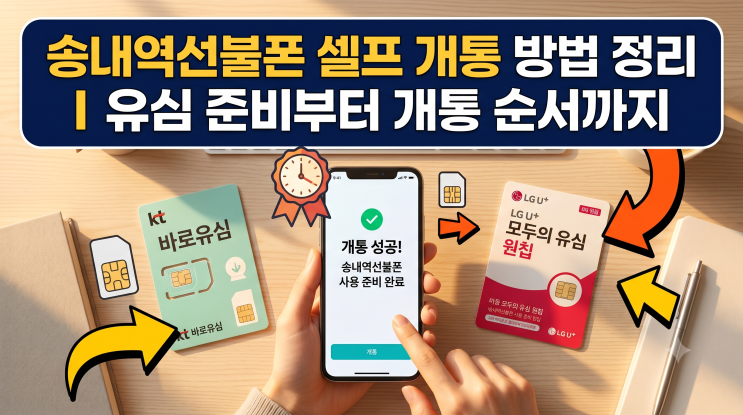  송내역선불폰 셀프 개통 방법 정리 I 유심 준비부터 개통 순서까지