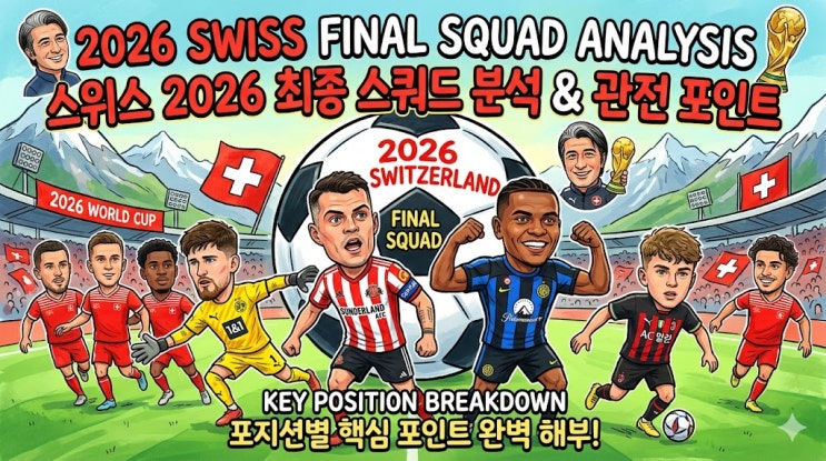 <b>스위스 축구 국가대표팀</b> 명단 2026 최종 스쿼드 분석 및... 