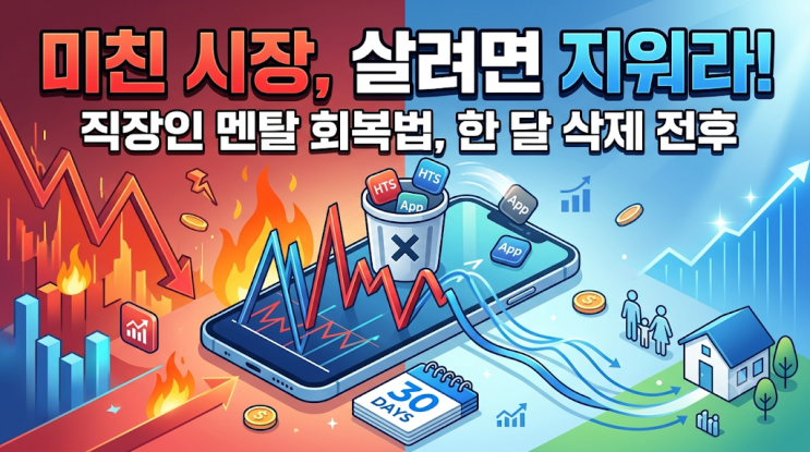  변동성 미친 요즘 주식 시장, 손절 대신 HTS 한 달만 지워보세요 (직장인 멘탈 관리법)