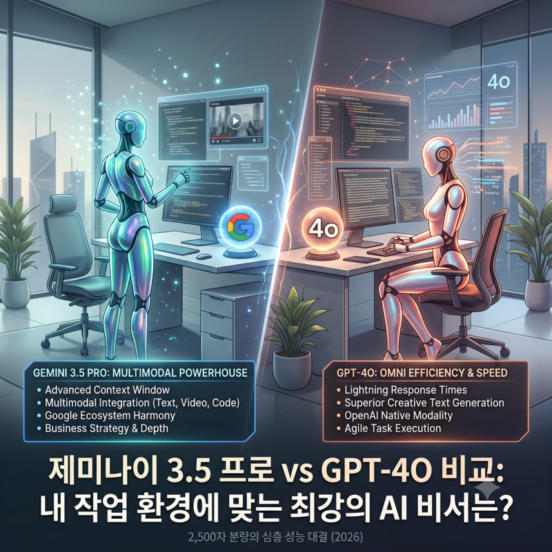 제미나이 3.5 프로 vs GPT-4o 솔직 비교! 내 작업실에 맞는 최강 AI 비서는?