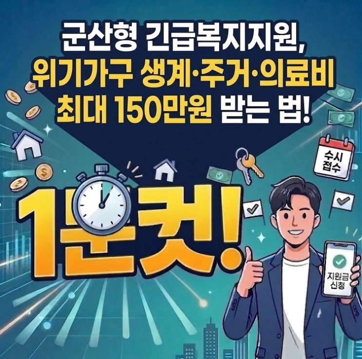  군산형 긴급복지지원: 위기가구 생계·주거·의료비 최대 150만원 받는 법!