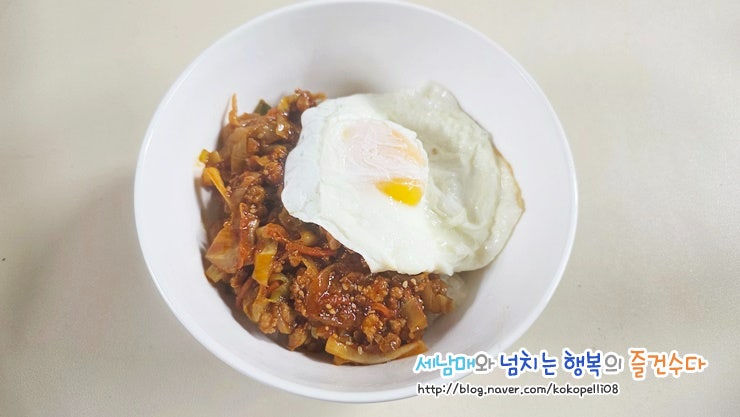 오늘 저녁밥 뭐 먹지? 초간단 다진 돼지고기 양배추덮밥 만들기 레시피