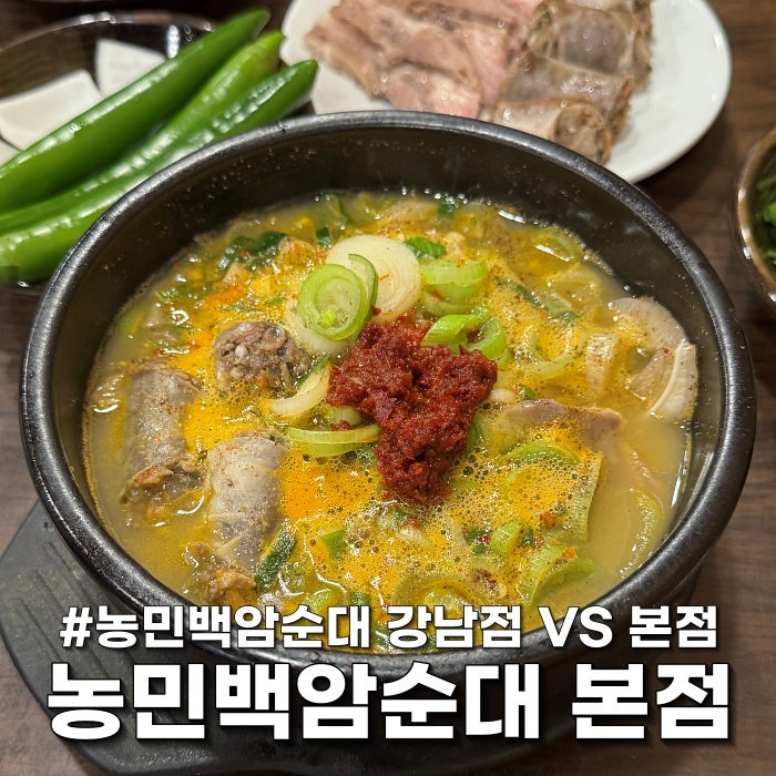 선릉역 맛집 서울 3대 순대 국밥 농민백암순대 본점 수육정식 국밥 내돈내산 솔직 장단점 ....
