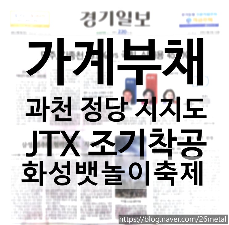  경기일보 2026년 5월 20일. 과천시장 여론조사와 지역 지방선거, JTX, 가계부채 핵심 정리