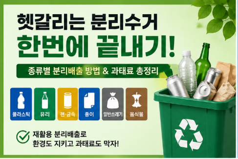 헷갈리는 분리수거 한 번에 끝내기 과태료·음식물·재활용 분류 총정리