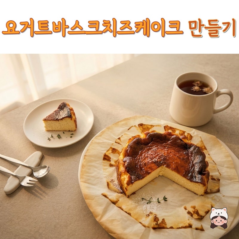 [일간집밥] 글루텐프리 요거트 바스크 치즈케이크 만들기(에어프라이어로 굽기!)